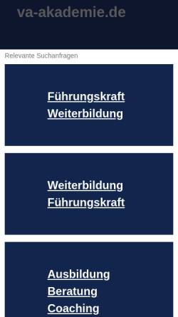 Vorschau der mobilen Webseite www.va-akademie.de, VA-Akademie für Führen und Verkaufen GmbH