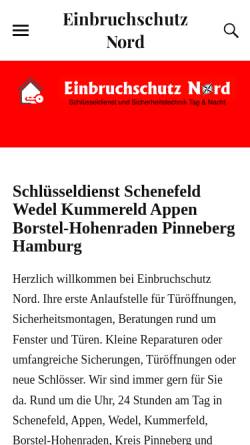 Vorschau der mobilen Webseite www.einbruchschutz-nord.de, Einbruchschutz Nord Michael Heinbockel