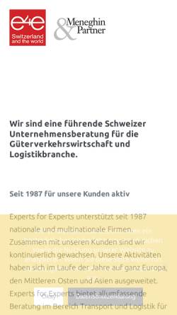 Vorschau der mobilen Webseite experts4experts.ch, Meneghin & Partner Unternehmensberatung AG