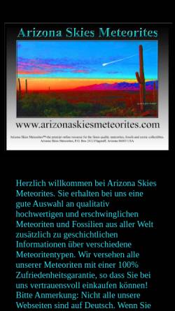 Vorschau der mobilen Webseite www.arizonaskiesmeteorites.com, Arizonaskiesmeteorites.com