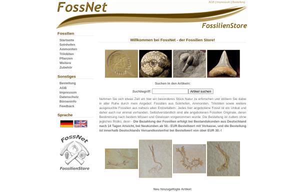 Vorschau von www.fossnet.de, FossNet Fossilien
