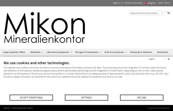 Vorschau von www.mikon-online.com, Mikon Mineralienkontor GmbH