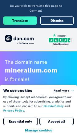 Vorschau der mobilen Webseite www.mineralium.com, Mineralium