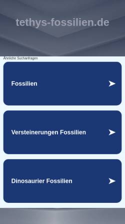 Vorschau der mobilen Webseite www.tethys-fossilien.de, Tethys, A. Brix und D. Rachul