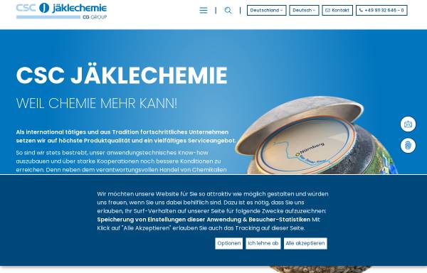 Vorschau von www.csc-jaekle.de, CSC JÄKLECHEMIE GmbH & Co. KG