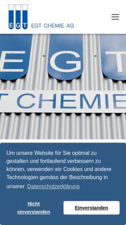 Vorschau der mobilen Webseite www.egtchemie.ch, EGT Chemie AG