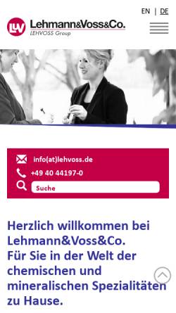 Vorschau der mobilen Webseite www.lehvoss.de, Lehmann & Voss & Co.