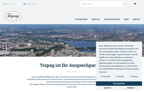 Vorschau von www.tropag.de, Oscar H. Ritter Nachf. GmbH
