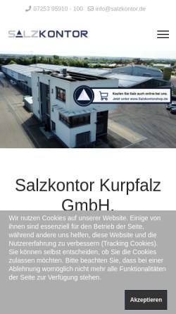 Vorschau der mobilen Webseite www.salzkontor.de, Salzkontor Kurpfalz GmbH