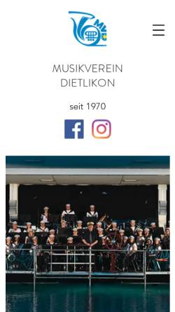 Vorschau der mobilen Webseite www.mvd.ch, Musikverein Dietlikon MVD