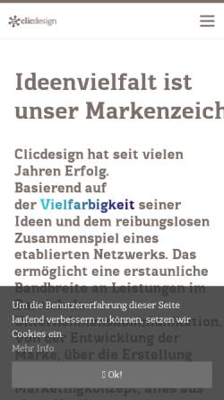 Vorschau der mobilen Webseite clicdesign.ch, Clicdesign AG