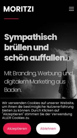 Vorschau der mobilen Webseite www.moritzi.ch, Moritzi Werbung AG
