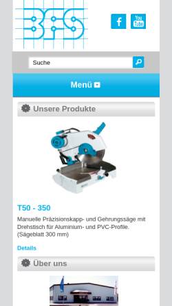 Vorschau der mobilen Webseite www.bfs-maschinen.de, BFS-Maschinen GmbH