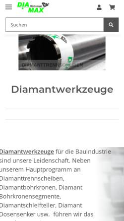 Vorschau der mobilen Webseite www.diamax.de, Diamax Werkzeuge GmbH