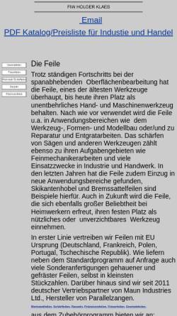 Vorschau der mobilen Webseite www.klaes-feilen.de, FIW Holger Klaes