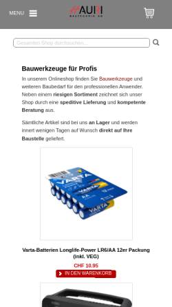 Vorschau der mobilen Webseite bauwerkzeuge.ch, Hauri Bautechnik AG