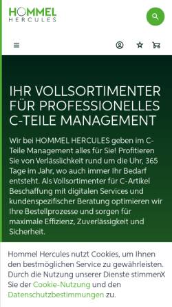 Vorschau der mobilen Webseite www.hommel-hercules.com, HHW Hommel Hercules Werkzeughandel GmbH & Co. KG