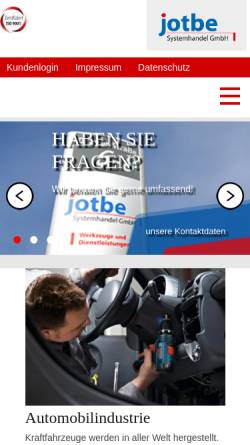 Vorschau der mobilen Webseite www.jotbe.com, Jotbe Systemhandel GmH