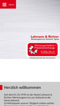 Vorschau der mobilen Webseite www.lehmann-richter.de, Lehmann und Richter GbR