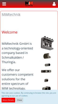 Vorschau der mobilen Webseite www.mimtechnik.de, MiMtechnik GmbH