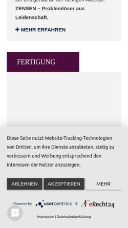 Vorschau der mobilen Webseite www.zensen.de, Paul Zensen GmbH & Co KG