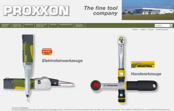 Vorschau von www.proxxon.de, Proxxon S.A.