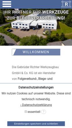 Vorschau der mobilen Webseite www.richter-wzb.de, Richter Werkzeugbau GmbH & Co. KG