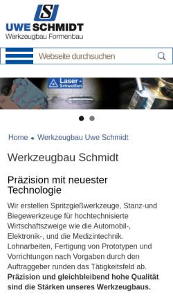 Vorschau der mobilen Webseite www.werkzeugbauschmidt.de, Werkzeugbau Uwe Schmidt