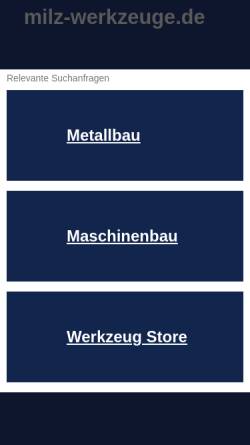 Vorschau der mobilen Webseite www.milz-werkzeuge.de, Werkzeuggroßhandel Wilfried Milz