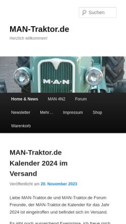 Vorschau der mobilen Webseite www.man-traktor.de, MAN Traktoren