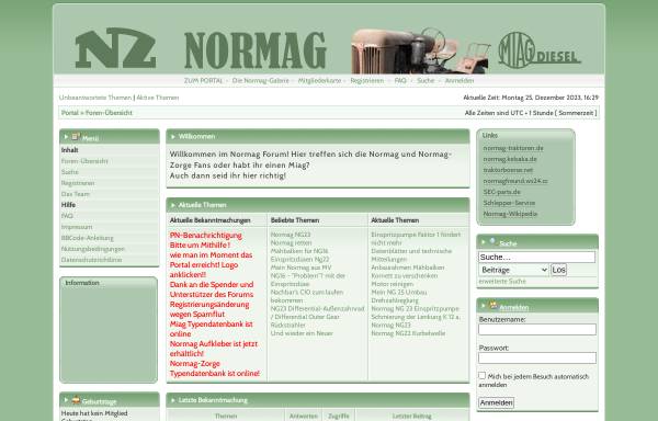 Vorschau von normag-forum.de, Das Normag - Zorge Forum für Schlepperfreunde