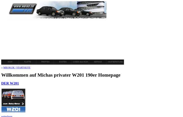 Vorschau von www.mb190.de, [W201] Michas Mercedes-Benz 190er Homepage