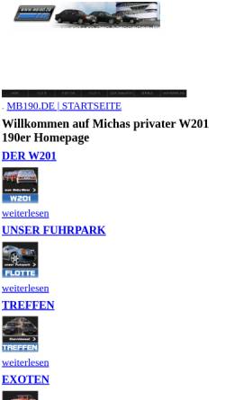 Vorschau der mobilen Webseite www.mb190.de, [W201] Michas Mercedes-Benz 190er Homepage