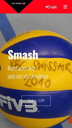 Vorschau der mobilen Webseite vbcswissair.ch, VBC Swissair