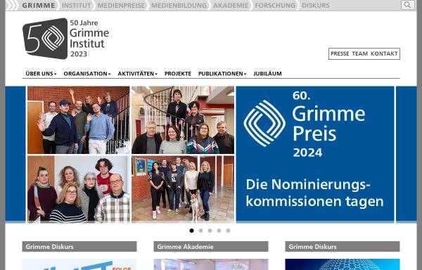 Vorschau von www.grimme-institut.de, grimme - Forum für Medienforschung und Praxis