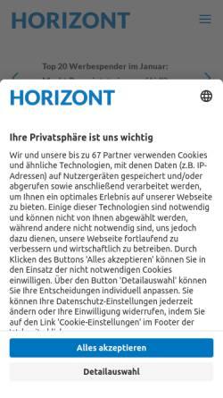Vorschau der mobilen Webseite www.horizont.net, Horizont