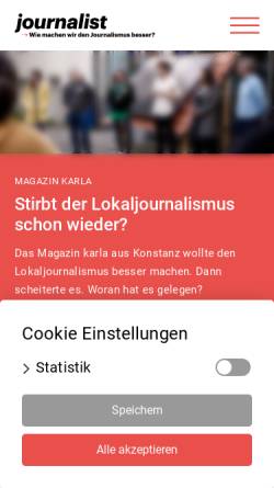 Vorschau der mobilen Webseite www.journalist.de, Journalist