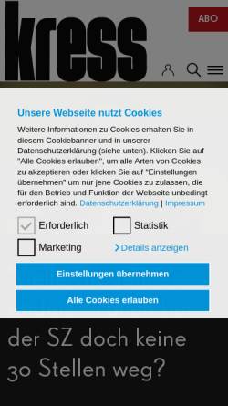 Vorschau der mobilen Webseite kress.de, kress report