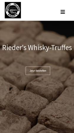 Vorschau der mobilen Webseite www.whiskytruffes.ch, Rieders Whisky-Truffes