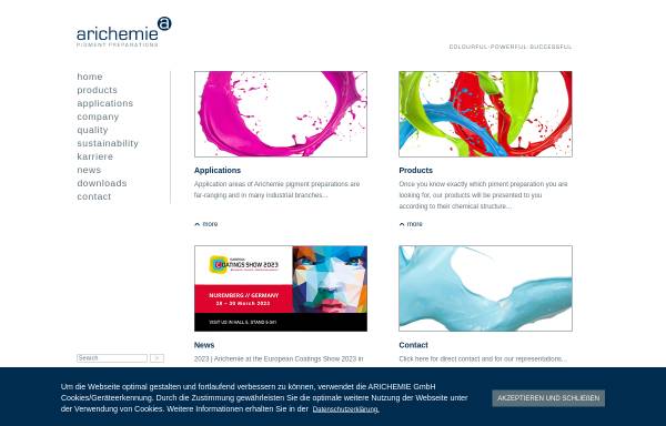 Vorschau von www.arichemie.com, Arichemie Füllstoff und Farbenfabrik