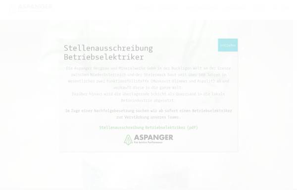 Vorschau von www.aspanger.com, Aspanger Bergbau und Mineralwerke GmbH