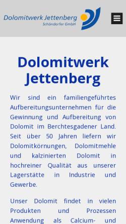 Vorschau der mobilen Webseite www.dolomitwerk.de, Schöndorfer GmbH