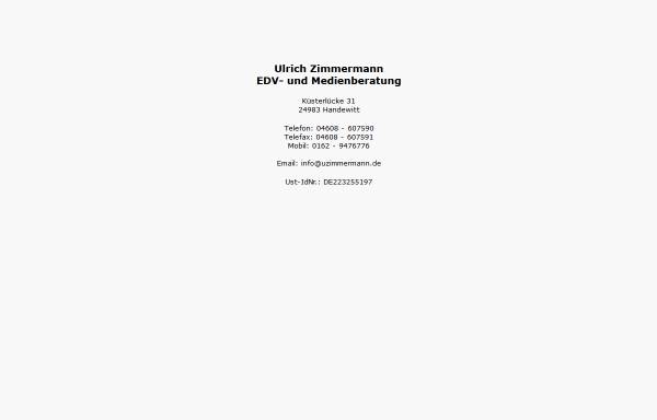 Vorschau von www.uzimmermann.de, EDV- und Medienberatung Ulrich Zimmermann