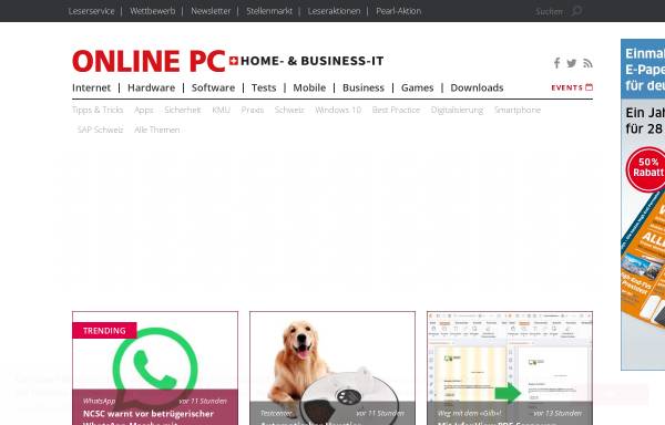 Vorschau von www.onlinepc.ch, Online PC
