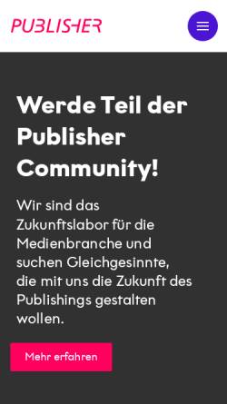 Vorschau der mobilen Webseite www.publisher.ch, Publisher