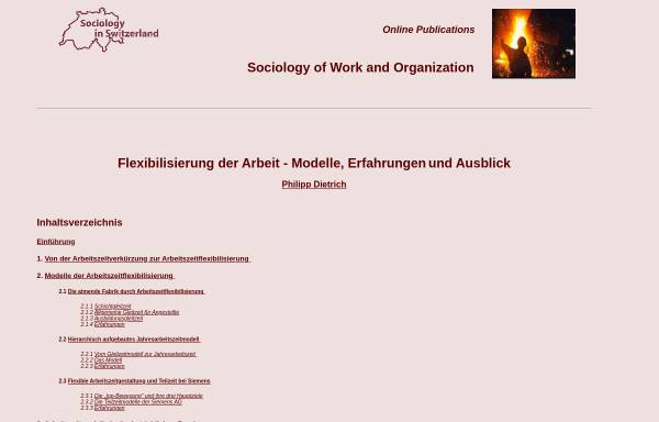 Vorschau von socio.ch, Philipp Dietrich: Flexibilisierung der Arbeit - Modelle, Erfahrungen und Ausblick