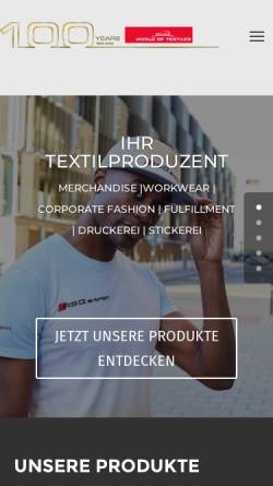Vorschau der mobilen Webseite www.world-of-textiles.com, Willy Maisel GmbH