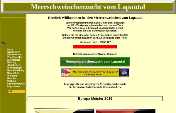 Vorschau von www.meerschweinchenzucht-vom-lapautal.de, Meerschweinchenzucht vom Lapautal