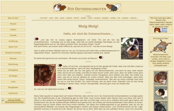 Vorschau von www.ostseeschnuten.de, Die Ostseeschnuten - eine Meerschweinchenseite aus Kiel