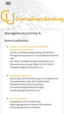 Vorschau der mobilen Webseite www.cu-unternehmensberatung.de, CU Unternehmensberatung - Claudia Ubrig